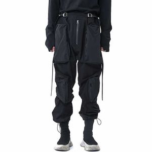Leerling Reizen Functionele Broek Voorkant Meerdere 3D Pockets Techwear Ninjawear Punk Goth Aesthetic X0723