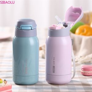 Frasco de vacío de los alumnos con pajitas, adultos, tazas de mujeres embarazadas, pajitas de gran capacidad, tazas, niños salen y llevan 210917