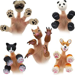 Títeres 1 Juego de marionetas de dedo para niños animales ardilla juego de historia de mano gato cachorro Panda muñecas juguetes para regalos 230530