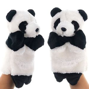 Puppets 25cm Panda Pluche Handpop Animal Gevulde Pop Zachte Handschoen Cartoon Rollenspel Verhaaltje Vertellen Kid Kinderen leren Muppet 230726