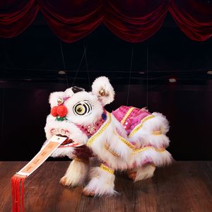 Marionnettes 38CM Grand Chinois Traditionnel En Peluche Jouets Marionnette Danse Du Lion Marionnette Projets De Performance Personnalisés Creative Nouveauté Cadeau Jouet 230707