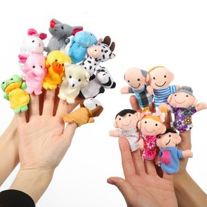 Marionetas de dibujos animados de animales, marionetas de dedo de la familia, juguetes de peluche suaves, juegos de rol, muñecos de tela, juguetes educativos para niños, regalo 230627