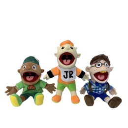 Puppets grote jongen Jeffy handpopkinderen zachte pop Jeffy Boy Talk Show Party Props Christmas Doll Plush Toys Puppet Kids cadeau 230814