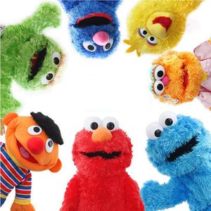 Marionnettes Original Grand Sesame Street Marionnette À Main Spectacle Marionnette Elmo Dessin Animé Doux En Peluche Poupée Anniversaire Pour Enfants Enfants Année Cadeaux 230729