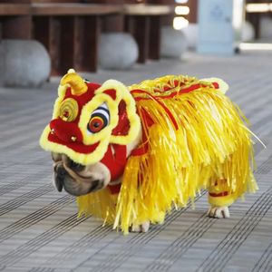 Vêtements pour chiots, vêtements de Cosplay Lion dansant, Style chinois, fournitures de Costume pour chien de compagnie, 240226