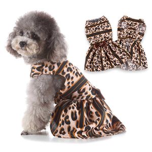 Chiot chien robe léopard petits chiens robes vêtements pour animaux de compagnie Floral princesse Tutu jupe chats pour l'été Yorkie Chihuahua XS-L