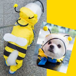 Puppy Dog Raincoat à quatre pattes à quatre pattes imperméables tout inclusive en peluche poncho Vêtements de pluie petits chiens de taille moyenne.