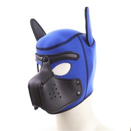 Puppy Gay Hood Rubber Fetish Mask Puppy Play Games Dog Slave Full Head Bondage RESTRAINTES BDSM SEX HOOD TOYS POUR MEN GAY 240506