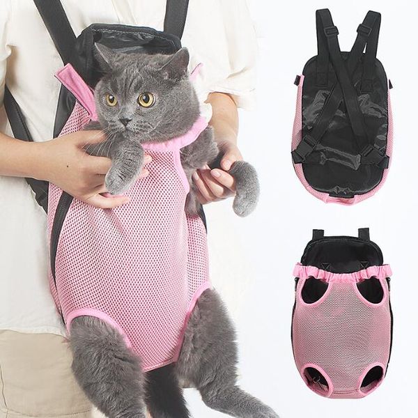 Chiot chaton transporteur sac à dos sport de plein air respirant maille portable sacs de transport pour animaux de compagnie mode solide décontracté chien chat sacs de transport