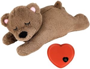 Puppy Toy met Heartbeat Puppy Separation Angst Dog Toy Soft Plush Slaap Buddy Gedragsapparaat Hond Speelgoed met Heartbeat voor Puppies Dog Pet (Bear)