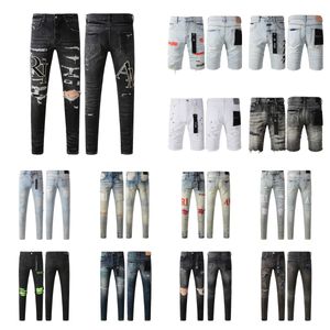 Pur Jeans Designer Jeans Pantalons masculins Pantalons féminins Brands Brands Brands Summer High High Street Pur Vintage Ligne droite Jeans réguliers Denim Lavage Old Jeans Long 28-40