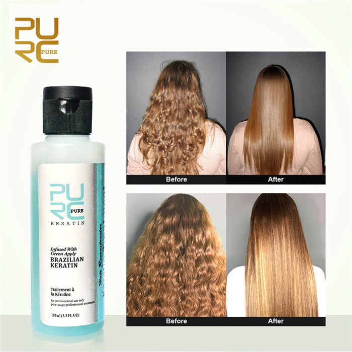 PURC 3.7% Apple flavor Keratin treatment Straightening hair Repair damage frizzy hair Brazilian treatments hairs care