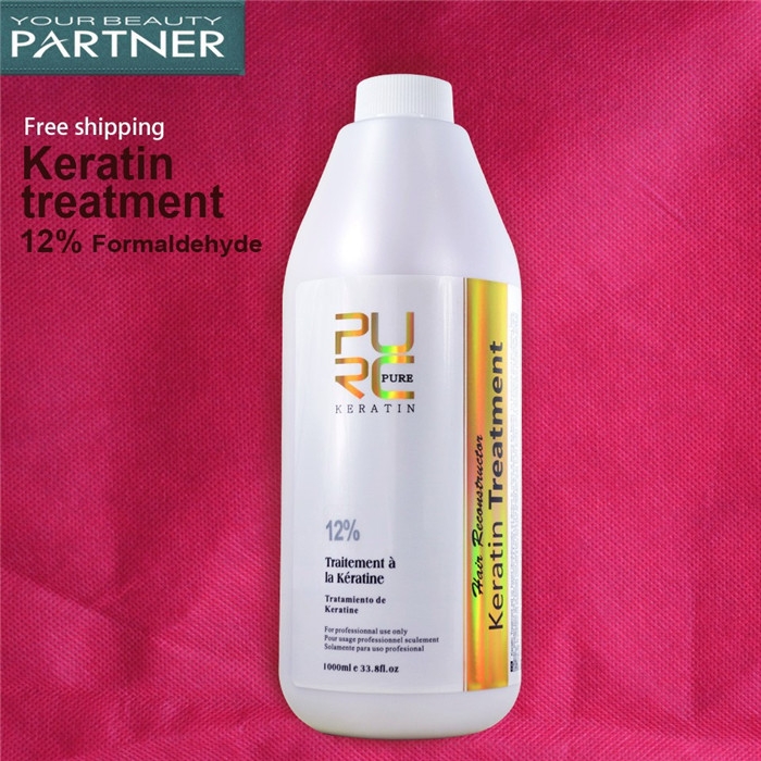 PURC Brazilian Keratin Hair Treatment 1000ml Formalin 12% Deep Repairs Damaged Curly Hair Straightening Hairs Salon