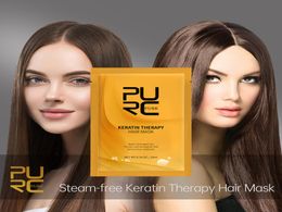 PURC Kératine Thérapie Masque capillaire pour les réparations d'huile d'argan Réparation des cheveux Restore Hairs Hairs Care Contage des traitements du cuir chevelu 10ml6555854