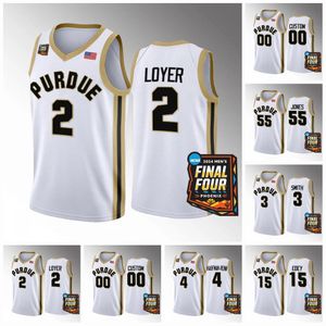 Purdue Boilermakers 2024 NCAA March Madness Final Four Jerseys Purdue Boilermakers 2 Fletcher Loyer Braden Smith 55 Lance Jones