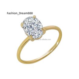 Puur 14K Echt Gouden Ring Solitaire Steen 1ct 2ct 3ct Moissanite Ring Bruiloft Engagement Fijne Sieraden Ringen