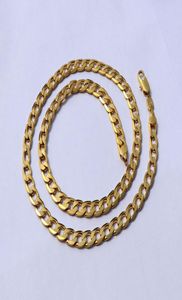 Collier en or jaune pur 18 carats GF, tampon solide AU 750, chaîne gourmette de 24 pouces, cadeau d'anniversaire solide pour la saint-valentin, précieux 1688628