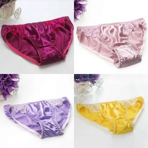 Pure Paule / lot Sexy Patties 100% Briefs de soie pour femmes avec des sous-vêtements en dentelle de haute qualité 210730