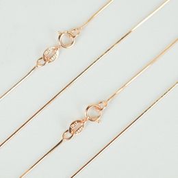 Pure 925 Sterling Zilver Rose Goud Kleur Slanke Dunne Snake Collier Voor Hanger 40/45 CM Womens Girls Kids Sieraden Bijoux