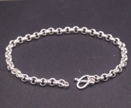 Cadena de plata fina 999 pura, regalo para mujer, pulsera de eslabones Rolo con Cable de la suerte de 5mm, 11g/20cm240125