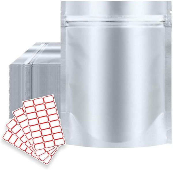 Foil en aluminium pur Sac de ziplock auto-joint argenté mylar refermable de chaleur zipper emballage de vente au détail Pouch4798450