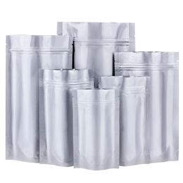 Pure aluminiumfolie stand-up mylar koffiebonen verpakking tassen 100 stks / partij hersluitbare droge voedsel en fruit verpakking tas