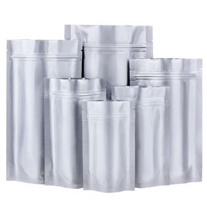 Sacs d'emballage en aluminium pur pour grains de café Mylar, 100 pièces/lot, sac d'emballage refermable pour aliments secs et fruits