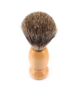 Brosse de rasage des cheveux purs purs Rasage des brosses à barbe avec une poignée en bois naturel pour le visage masculin Barbe Tool114293