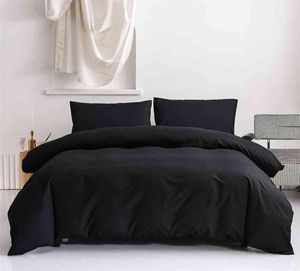 Juegos de ropa de cama puro cubiertas de edredón negro lino de cama sólida Euro cama de cama gris cubierta de almohada 200x200 135x200 2107271450119