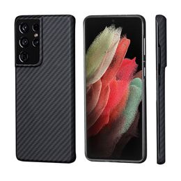 Pure Carbon Fiber Ultra-Thin Mobile Phone Cases Shell voor Samsung S21 Ultra Note 20 Schokbestendige Anti-Drop Volledige Cover