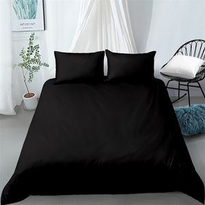 Ensembles de literie de couleur pure Noir Housses de couette et taies d'oreiller Gris Housse de couette Camel Taie d'oreiller 3 pièces Textile de maison 210317