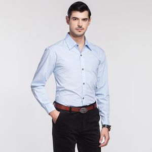 Pure kleur katoen heren lange mouwen shirts maat 5XL 6XL 7XL 8XL wit blauw zwart rood bedrijf bruiloft banket elegante mannen shirt