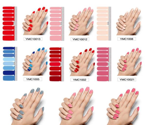 Envolturas de uñas DIY de Color puro, pegatinas de cobertura completa para uñas, decoraciones artísticas, adhesivo para manicura, esmalte de uñas, Color sólido, regalo de San Valentín7642696