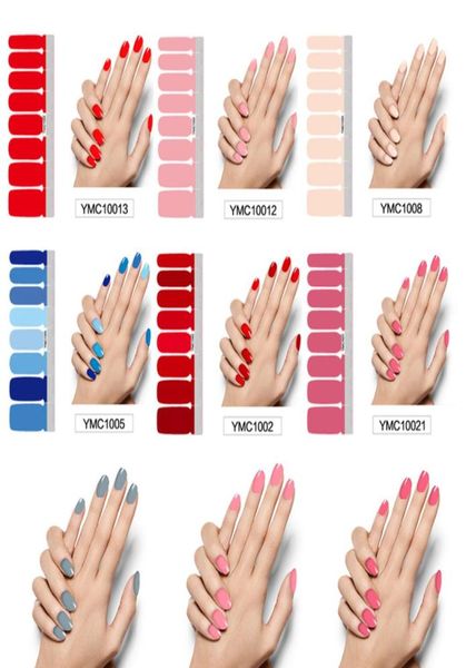 Envolturas de uñas DIY de Color puro, pegatinas de cobertura completa para uñas, decoraciones artísticas, adhesivo para manicura, esmalte de uñas, Color sólido, regalo de San Valentín 7205128