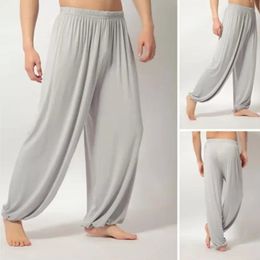 Couleur pure pantalon droit lâche hommes pantalons de sueur modale pantalon long de printemps décontracté masculins de yoga sport