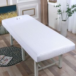 Table de massage de couleur pure lit ajusté en tôles élastiques massage complet 190 * 80cm de bande spa lit de visage lit avec traitement de couverture en caoutchouc e6g9