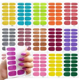 Envoltura de uñas de Color puro, calcomanías DIY, pegatinas de decoración lisas, juego de pegatinas para decoración de uñas, tira de uñas minimalista, pegatina de Color sólido Z0044