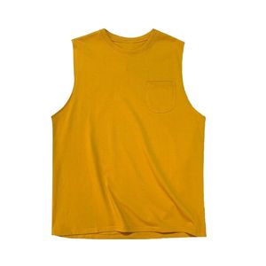 Pure kleur T-shirt heren vest dieptepunt shirt met trendy kleding Ins Trend losse Hong Kong-stijl student zomer dun gedeelte W220426