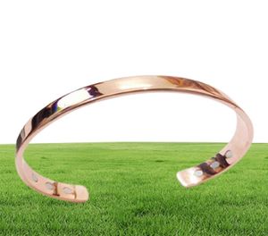 Pure koper magneet energie gezondheid open armband vergulde roségouden kleur eenvoudige armband gezonde genezing sieraden cadeau95621208234730