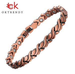 Bracelets magnétiques en cuivre pur pour femmes, aimant de guérison, tension artérielle, bijoux féminins entiers 21034297124