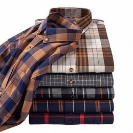 Pure Cott hommes chemise à carreaux Lg manches coupe régulière hommes décontracté surdimensionné chemise loisirs automne mâle Blouse nouvelle grande taille chemise S5P9 #