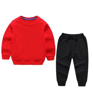 Ensembles de vêtements pour bébé en pur coton vêtements pour enfants col rond deux pièces pantalons à manches longues haut de gamme imprimé classique 2-8 ans pull de sport de printemps et d'automne