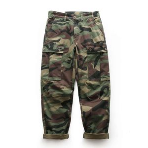 Pantalon de travail de camouflage de coton pur pour hommes avec plusieurs poches, un pantalon décontracté en vrac, un pantalon long pour hommes