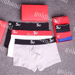 Pure Cotton Mens Underpants Designer Boxers suaves y transpirables SEXY MAL MAL MAL MALS 3 PCS/LOT