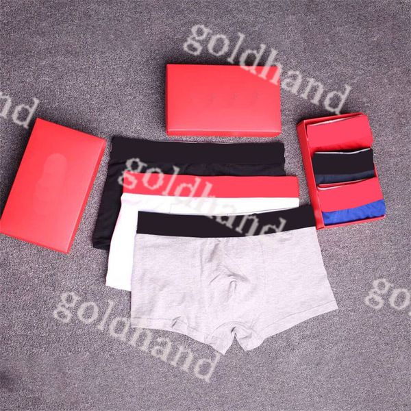 Pure Cotton Mens Underpants Designer Boxers suaves y transpirables SEXY MAL MAL MAL MALS 3 PCS/LOT