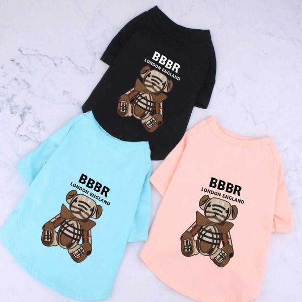 Ropa para mascotas de algodón puro Verano Teddy Poodle Diseñadores Cachorros Moda Camisetas Oso Letra Impresa Ropa para perros Mascotas T Shirt253r