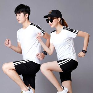 Coton Pure Sports Suit Mens Summer Couple de femmes Shorts à manches courtes Mesh Red Casual Casual Two-Piece Running