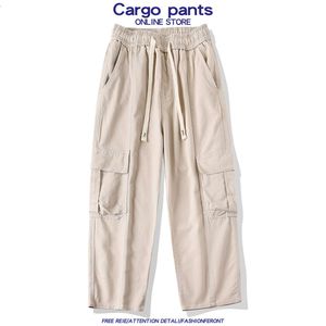 Pantalons de travail en pur coton pour hommes, pantalons amples et décontractés, tendance, nouvelle collection printemps et automne 2024