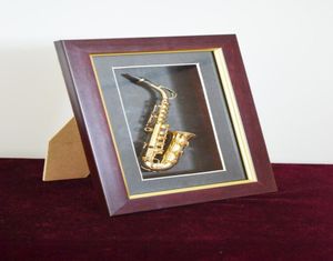 Pure handgemaakte saxofoon sax weergave Case Wandframe Kast houten frame6729379