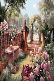 Pured paysage peint à la main Paint Huile Royal Garden on High Qudlity Toile Home Wall Art Decor Mulitiple Tailles9775338